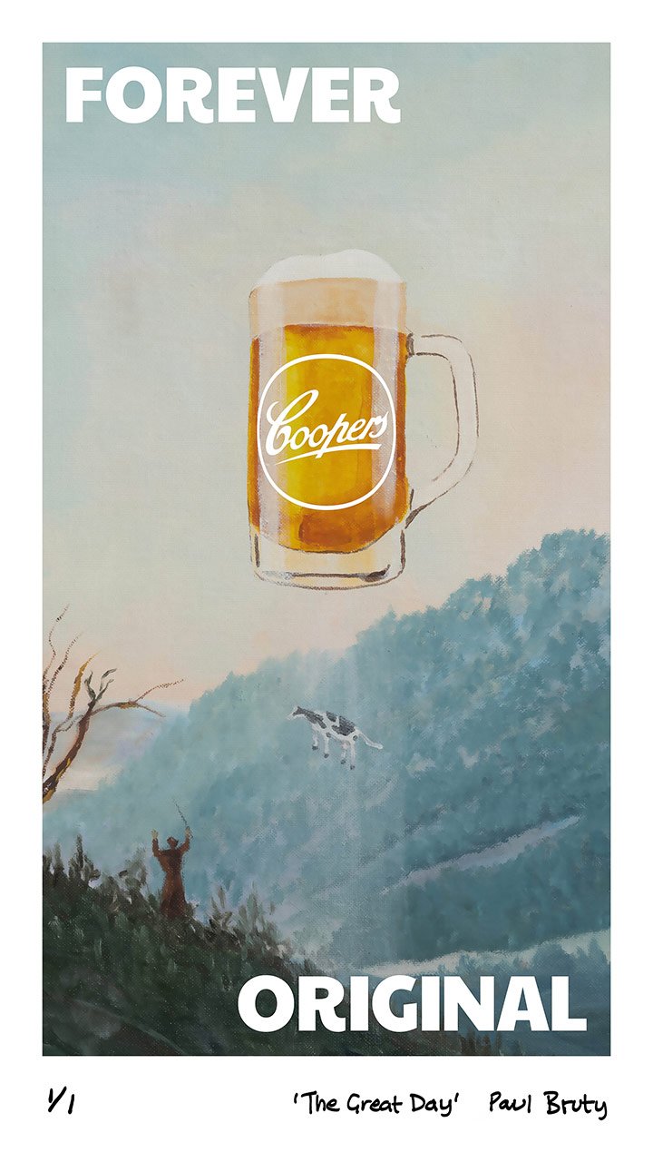 Hi-jacked op shop painting by Paul Bruty